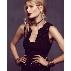 Free People Snake Charmer Black Sequin Mini Dress